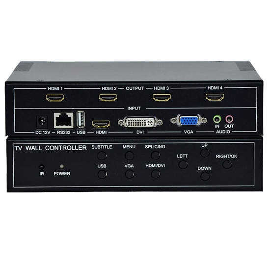 2x2 Video Wall Controller 1080p Support Cascaded and Remote Conrtrol