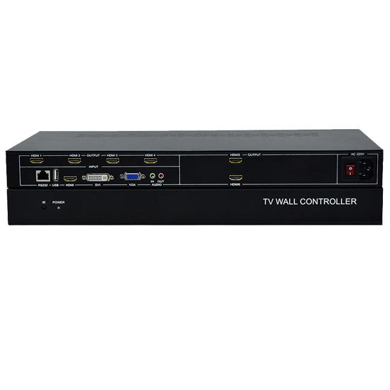 2x3 video wall controller with Rs232 and remote control