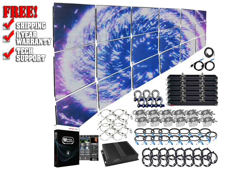 American DJ AV6 6mm LED Video Wall 6x3 Complete Installation Package