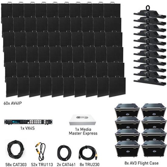 American DJ 60 - AV4IP 10X6 VideoWall Package with 8-Road Cases