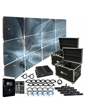 ADJ AV6X 6mm LED Video Wall 4x3 Complete System Package with Rigging Bars and Cases