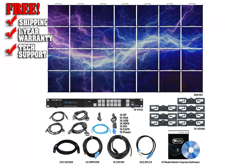 American DJ VS2 7X4 Video Panel System Featuring 28 ADJ VS2 2.97mm Pixel Pitch Video Panels