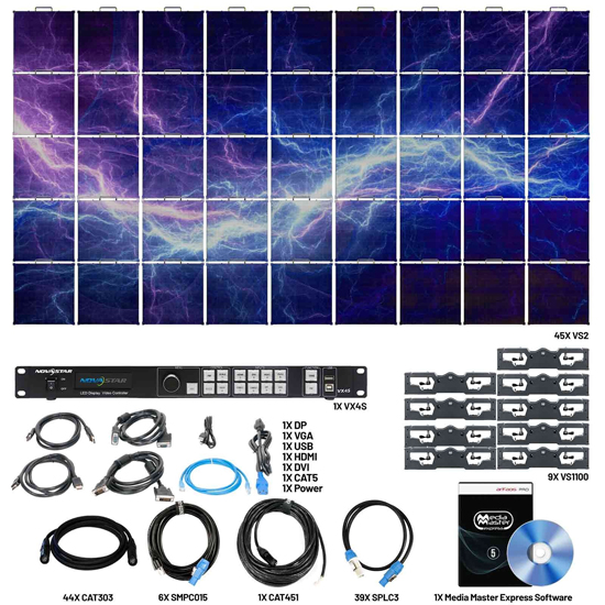 American DJ VS2 9X5 Video Panel System Featuring 45 ADJ VS2 2.97mm Pixel Pitch Video Panels