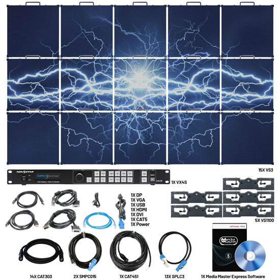 American DJ VS3 5X3 Video Panel System Featuring 15 ADJ VS3 3.91mm Pixel Pitch Video Panels