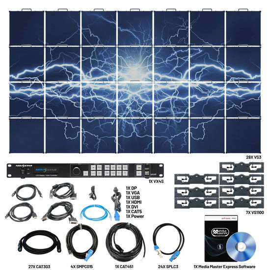 American DJ VS3 7X4 Video Panel System Featuring 28 ADJ VS3 3.91mm Pixel Pitch Video Panels