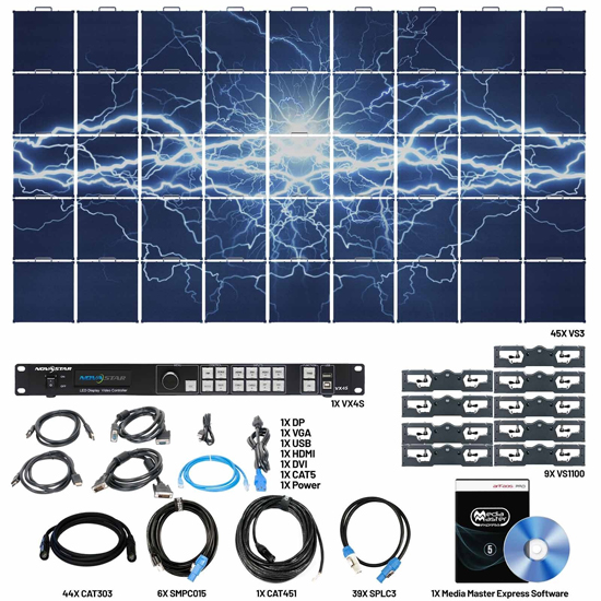 American DJ VS3 9X5 Video Panel System Featuring 45 ADJ VS3 3.91mm Pixel Pitch Video Panels