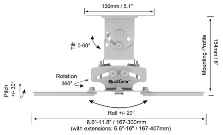 QualGear PRB-717-WHT Projector Mount